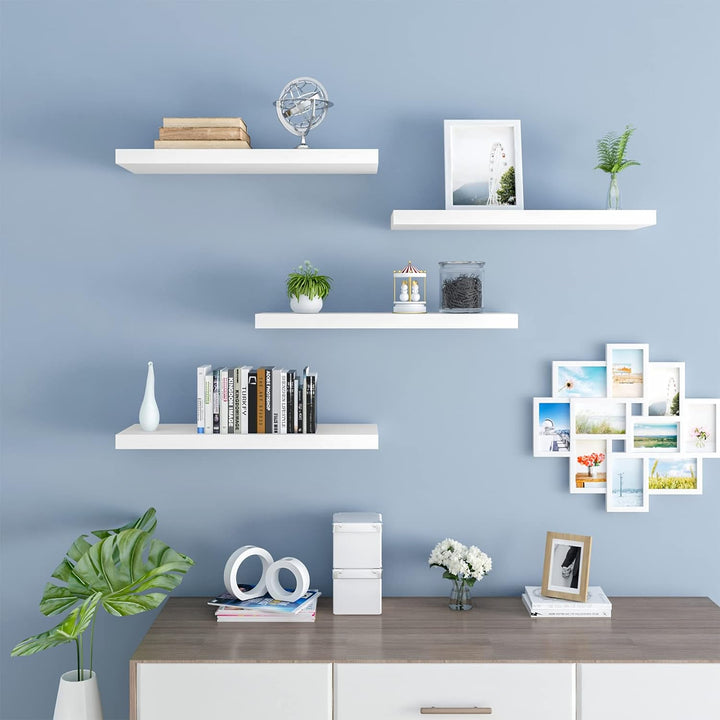WOLTU 4X Wandregal Wandboard Bücherregal Regale für Deko Wandablagen aus MDF Holz, 4er Set Hängerega