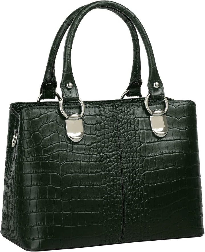 Cluty Umhängetasche echt Leder Damen - 021374 Dunkelgrün, Dunkelgrün
