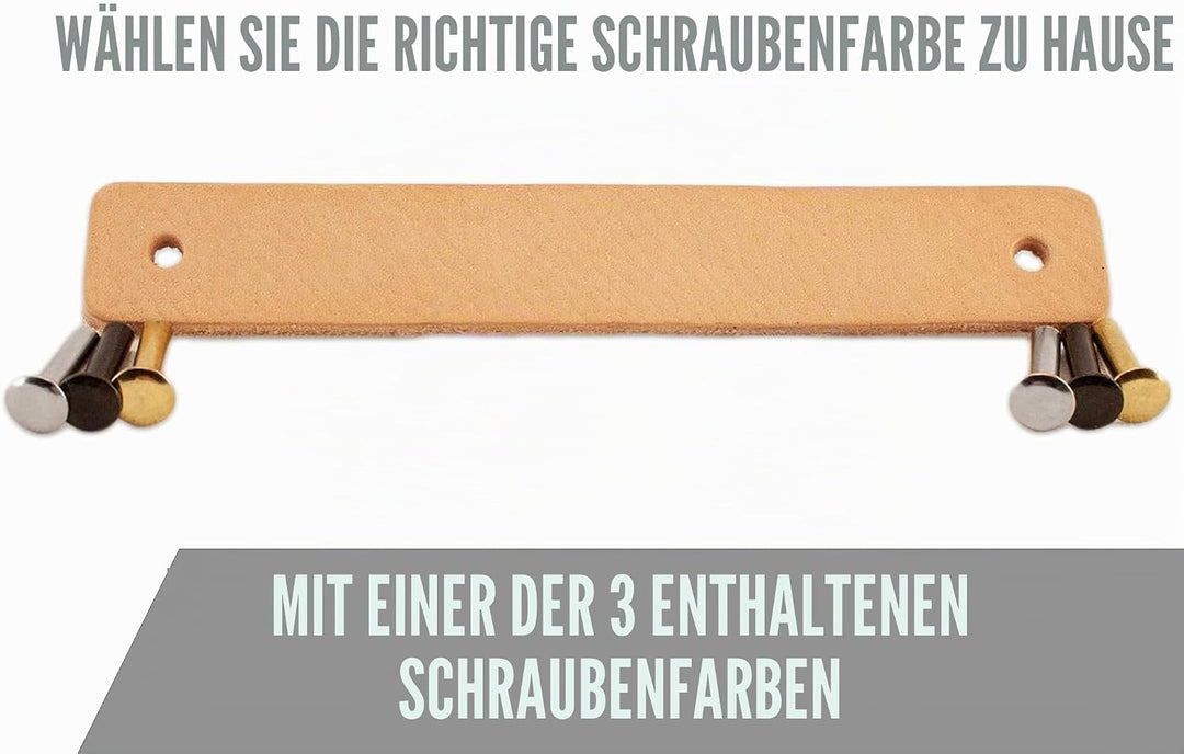 Brute Strength - Ledergriffe für Möbel - Blassgrün - 12 Stück - 16,5 x 2,5 cm - Schrankgriff, Türgri