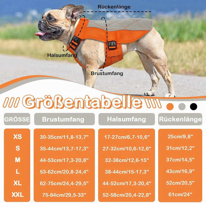 Kühlweste für Hunde, Kühlweste Hund mit D-Ringe Sommer Kühlmantel für Hunde Kühlgeschirr Atmungsakti