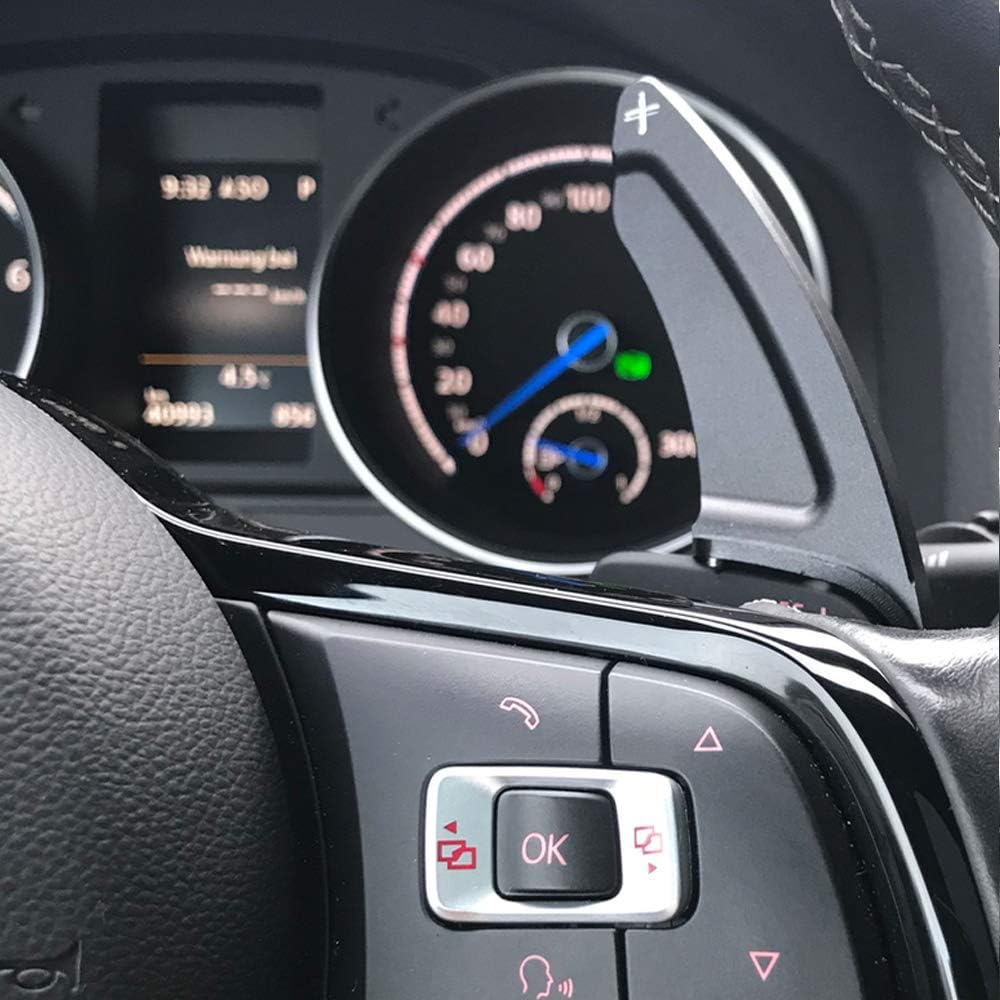 HIBEYO Schaltwippen Verlängerung Shift Paddle Alu schwarz für VW Golf 6 Passat cc Golf 5 MK5 MK6 Tig