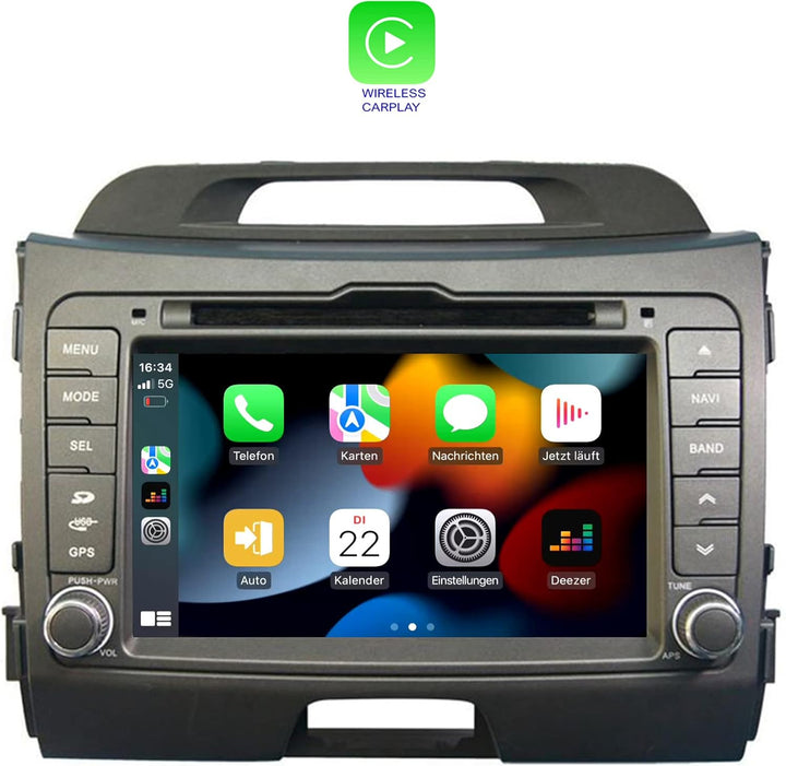 Kompatibel mit: Kia Sportage III 8" Touchscreen Android Autoradio DVD GPS Navigation CarPlay Android