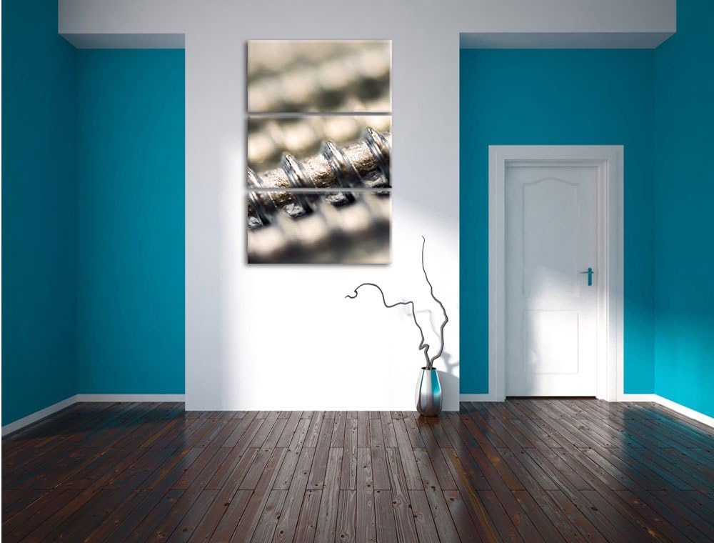 Pixxprint altes Gewinde als Leinwandbild/Grösse: 3 Teilig (120x80) cm/Wandbild/Kunstdruck/fertig bes