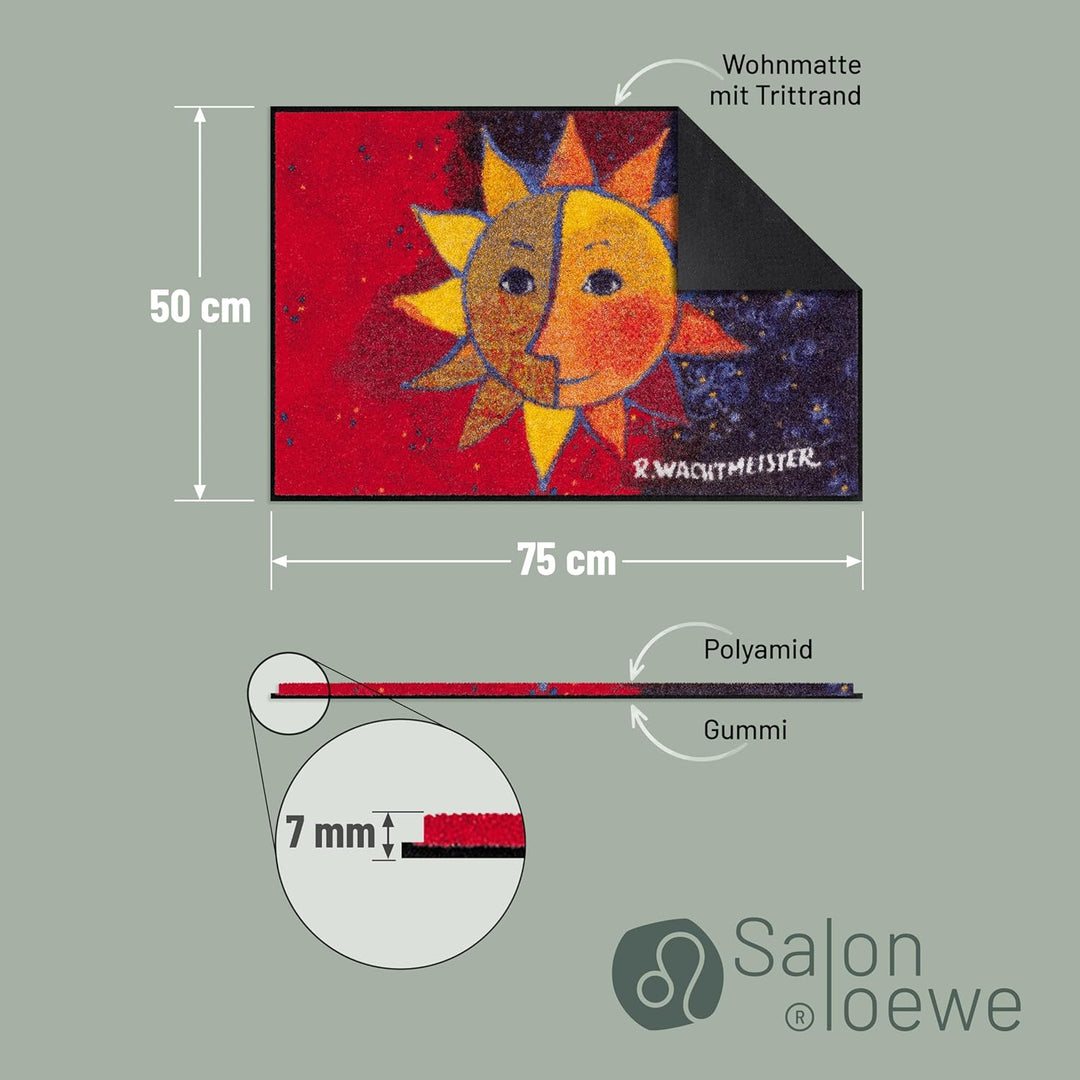 Salonloewe Rosina Wachtmeister Fussmatte Sole 50x75 cm Katzen bunt witzig Eingangs-Matte Fussabtrete