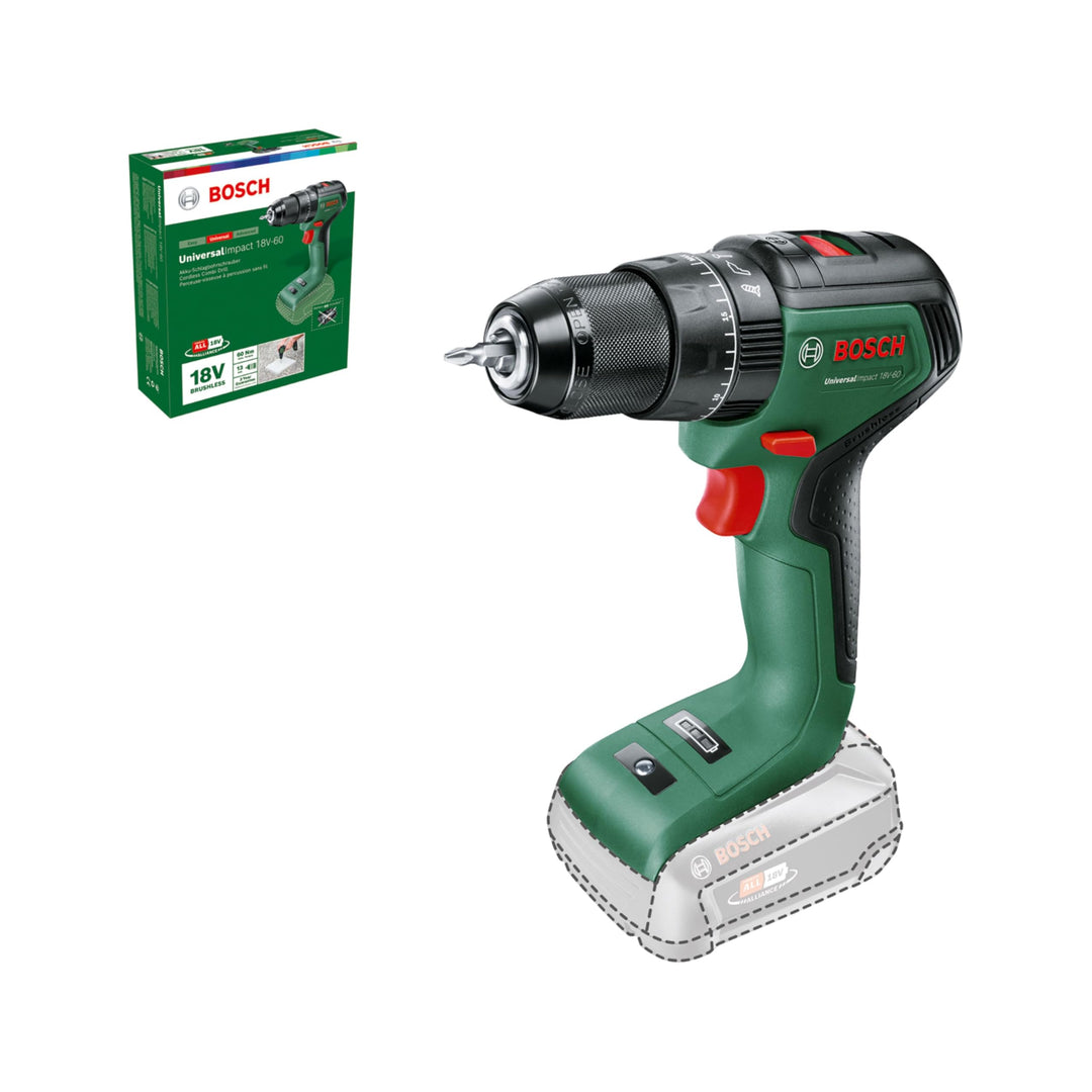 Bosch Home and Garden Bosch Akku Schlagbohrschrauber UniversalImpact 18V-60 (ohne Akku, 18 Volt Syst