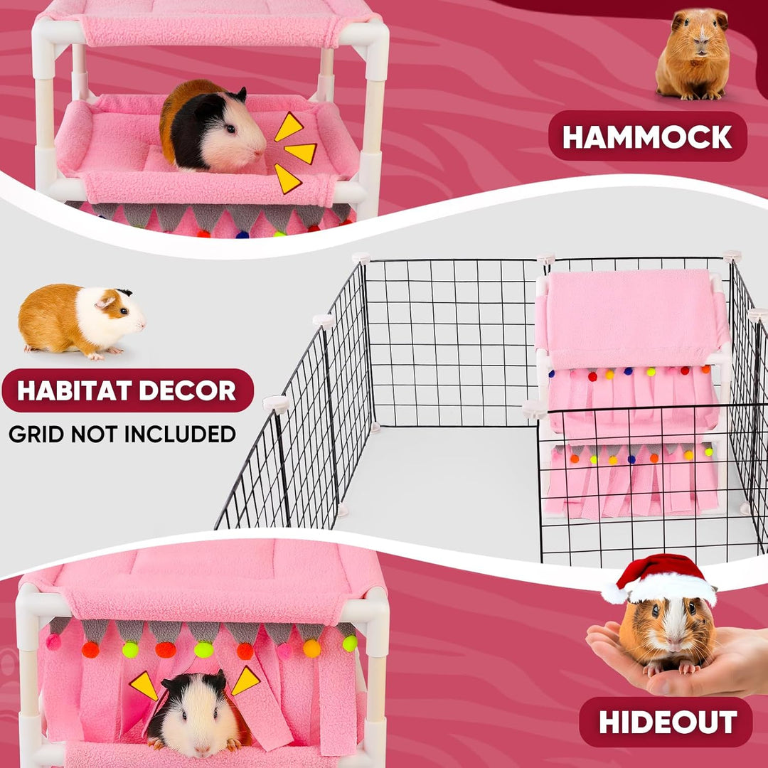 Meerschweinchen Hochbett, Kleintiere Etagenbett, Meerschweinchen Hängematte mit Fleece Waldversteck,