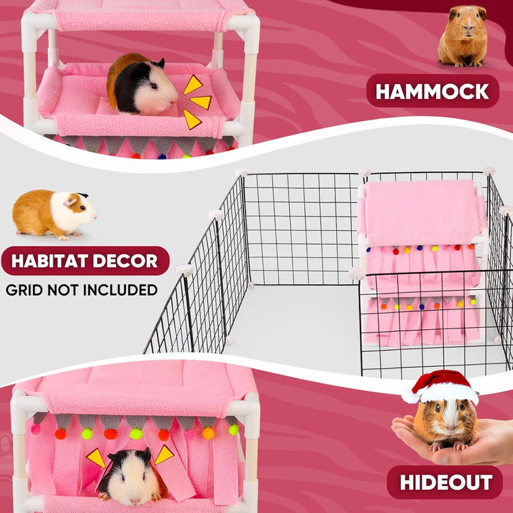 Meerschweinchen Hochbett, Kleintiere Etagenbett, Meerschweinchen Hängematte mit Fleece Waldversteck,