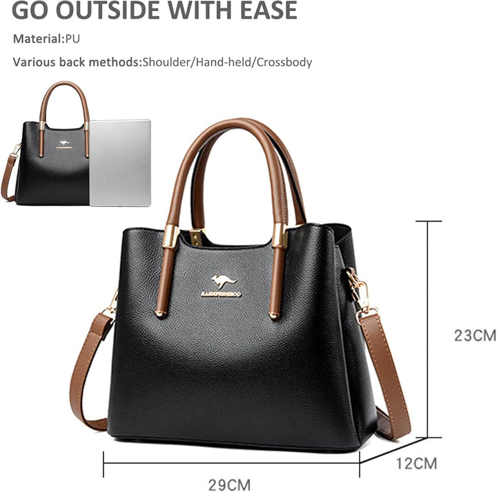 NICOLE & DORIS Handtasche Damen Mittelgross Frauen Schultertaschen PU Leder Tote Tasche Elegante Hen