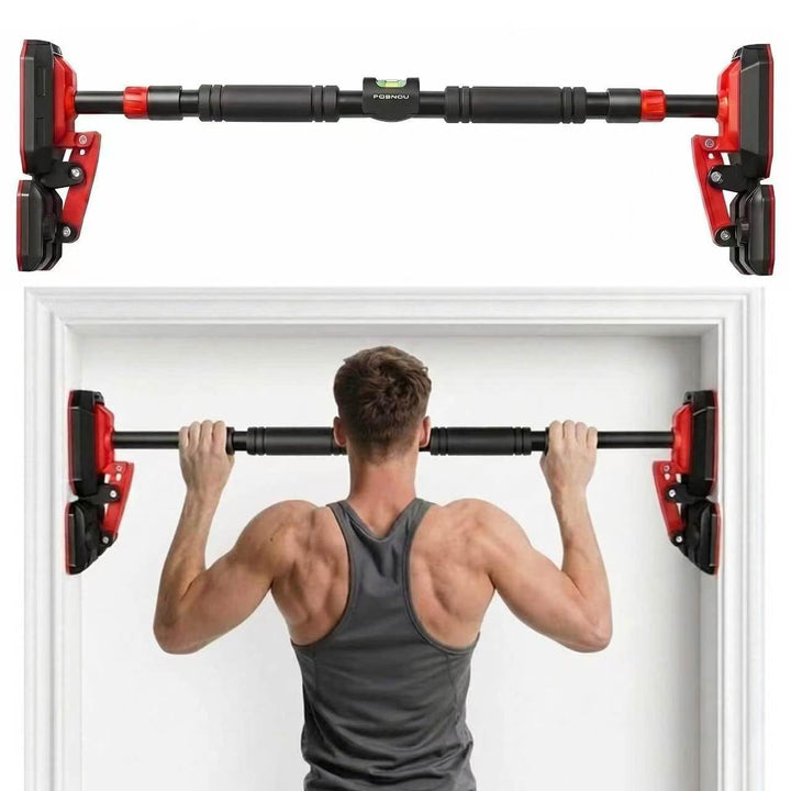 No-Drill Heavy-Duty Pull-Up Bar, Adjustable 96–145 cm for Hallways, Comes with 2 Pull Rings, Home Up