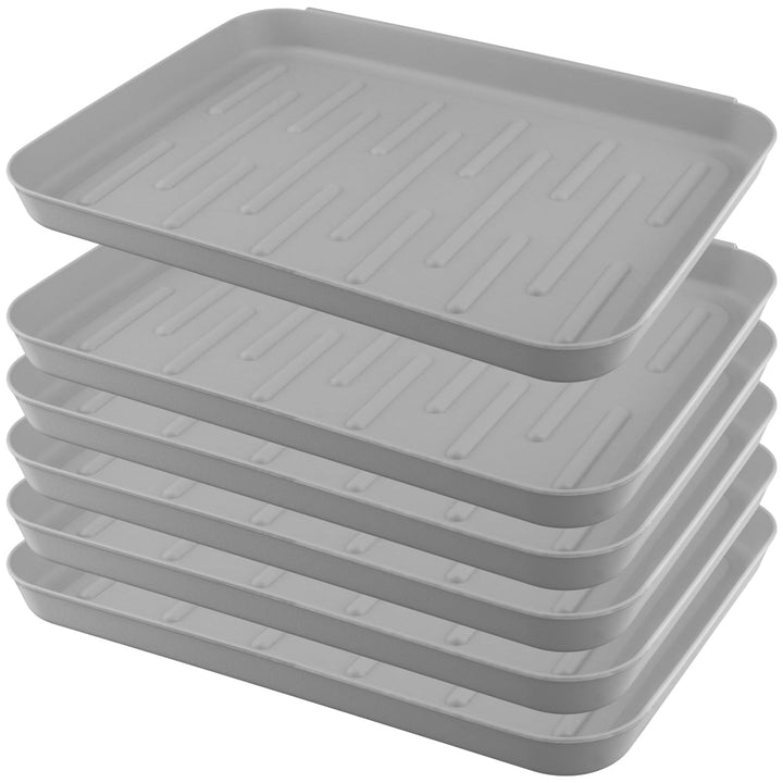 6 Stück Kunststoffe Schuhabtropfschalen, 35 x 27 x 3 cm Grau Schuhablage, Multifunktional Schuhtable