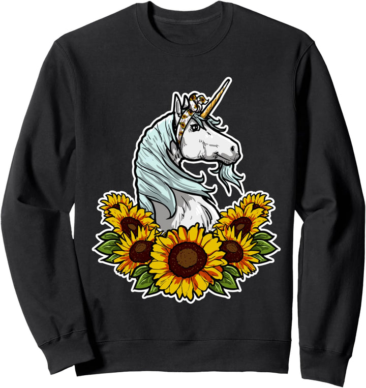Süsses Unicorn Liebe Geschenk Sonnenblumen Dekor Einhorn Sweatshirt