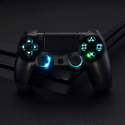 eXtremeRate Ersatz Leuchttaste Knöpfe für ps4 LED Tasten Set Buttons D-Pad Steuerkreuz Thumbsticks D