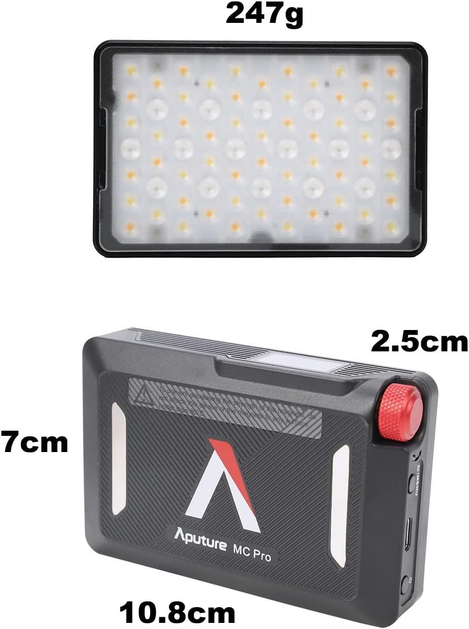 Aputure MC Pro RGBWW LED-Kamera-Videoleuchte, Temperatur 2000K-10000K, unterstützt magnetische Anzie
