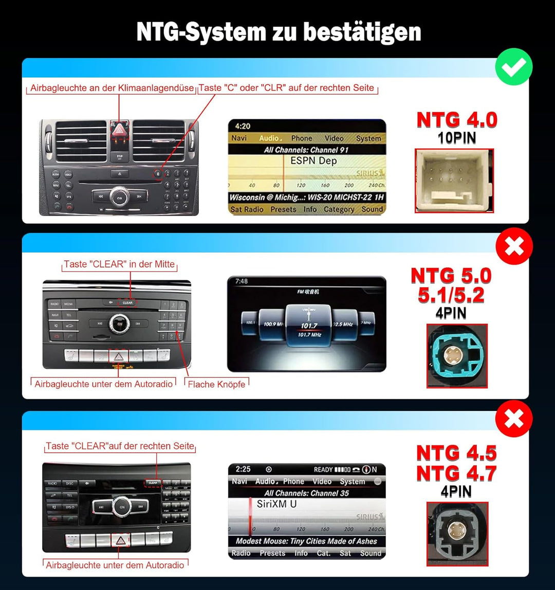 Erisin 10.25 Zoll 8-Kern 4GB+64GB Android 12 Autoradio GPS Navi für Mercedes-Benz GLK-Class X204 (20