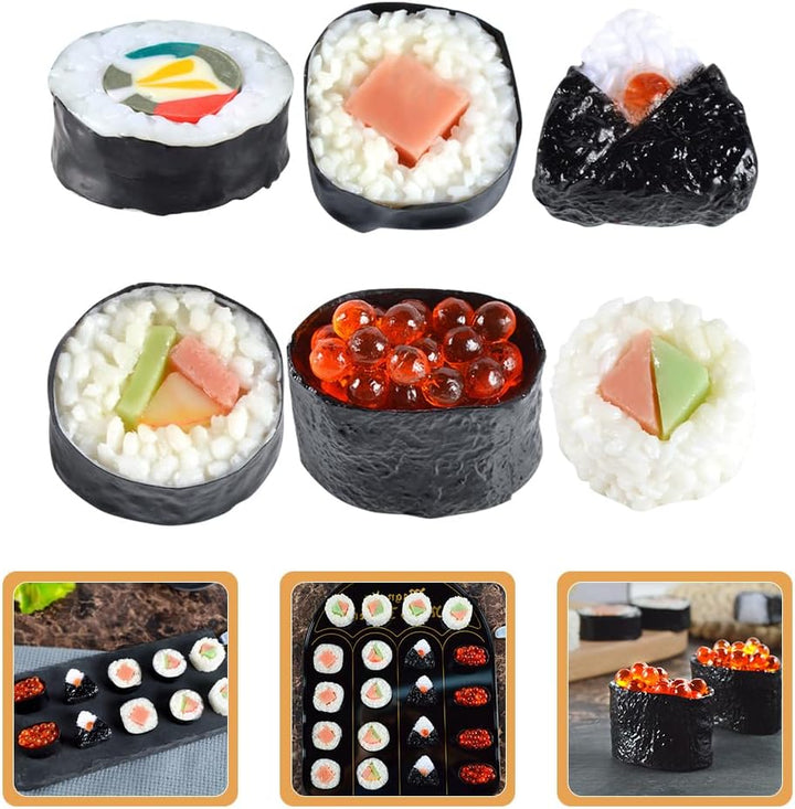 Garneck 12 STK Sushi-Simulation Puppenhaus Essen Miniatur Falsches Lachs-Sushi Künstliches Sashimi L