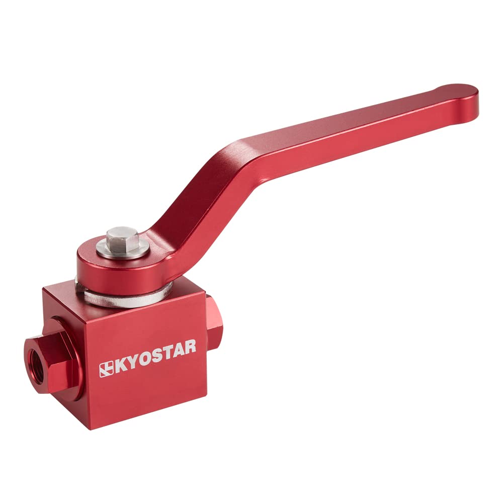 KYOSTAR 1/8" NPT Bremsleitungsschloss Absperrventil Billet Aluminium Rot Rot/Ausflug, Einfarbig (Get