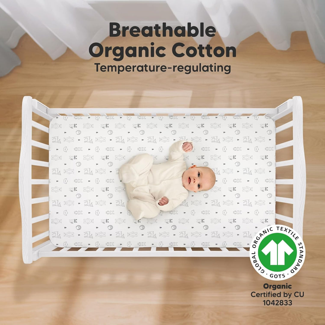 Bio-Spannbettlaken für Kinderbetten - 70x140 Atmungsaktive Jersey Baumwoll Baby Bettlaken, Spannbett