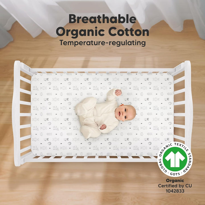 Bio-Spannbettlaken für Kinderbetten - 70x140 Atmungsaktive Jersey Baumwoll Baby Bettlaken, Spannbett