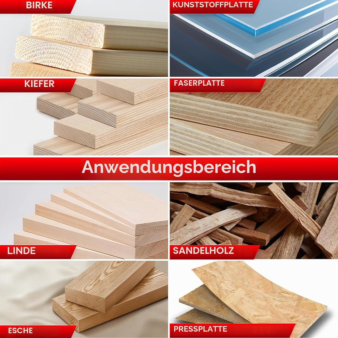 Bündigfräser 10 Stück, Bündigfräser 8mm, Bündigfräser Kugellager Oben, B35 mm Scharnier Bohrschablon