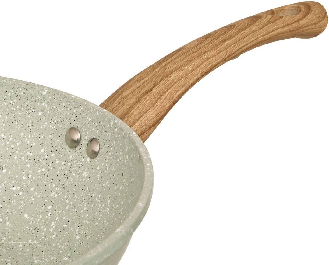 5Five – Grüner Wok aus Aluminium und Bakelit – 32 cm – 32,5 x 11,6 x 51,5 cm – Küchenzubehör, Kochen