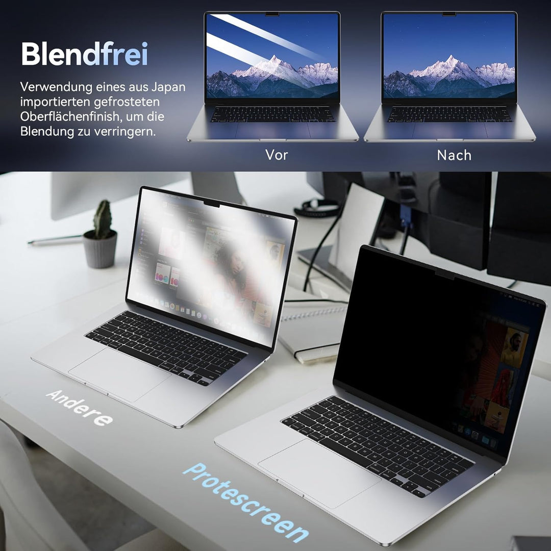 Magnetischer Blickschutzfilter Kompatibel Mit Apple MacBook Air 15 Zoll (2023 Release), Abnehmbar An