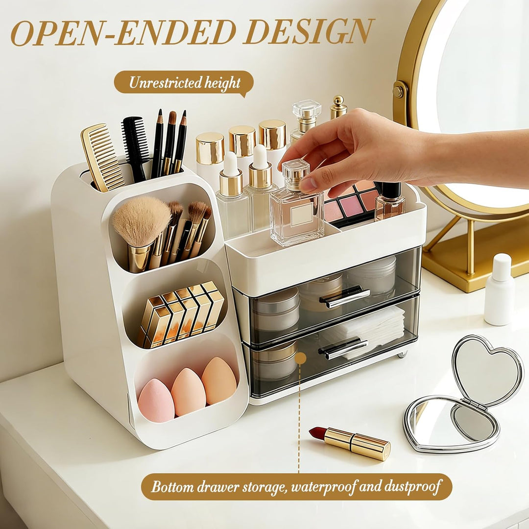 Kosmetik Organizer mit Schubladen,Schminktisch Organizer Grosse für Makeup,Schminke und Skincare Auf