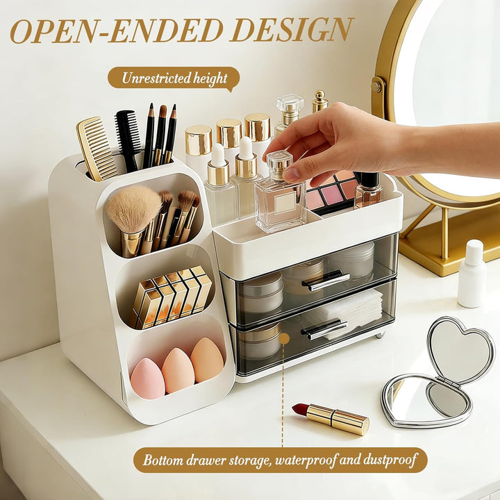 Kosmetik Organizer mit Schubladen,Schminktisch Organizer Grosse für Makeup,Schminke und Skincare Auf