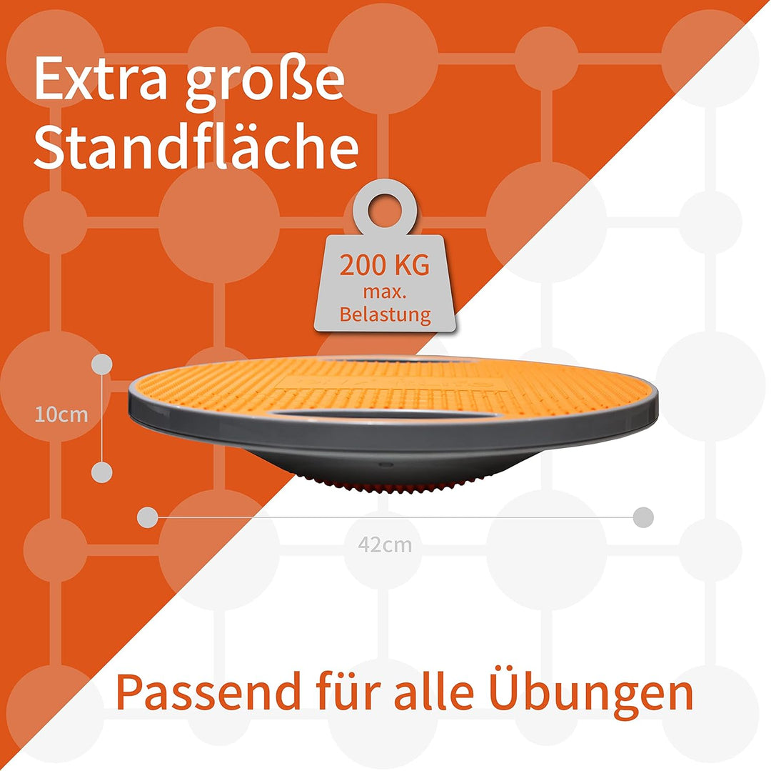 DH FitLife Balance Board, Wackelbrett, Balance Pad mit Griffen, extra gross Ø 42cm, max. 200 KG, Gle