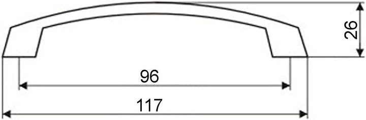 10 x Möbelgriff THEA BA 96 mm Edelstahloptik matt ungebürstet Kommodengriff Schubladengriff von JUNK