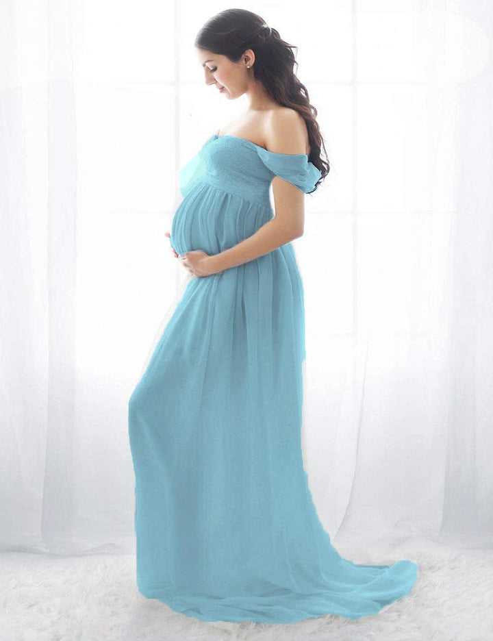 Schwangere Frauen Fotografie Stützen Schwanger Kleid Maternity Gown Split Front Foto Shoot Kleid Mut
