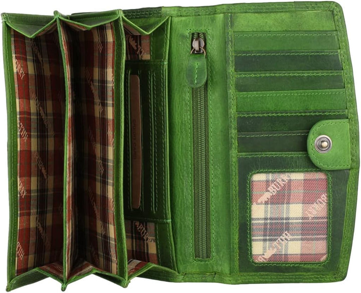 Hill Burry Geldbörse Damen Unisex Herren Portemonnaie echt naturgegerbt Leder | viel Stauraum | Sche