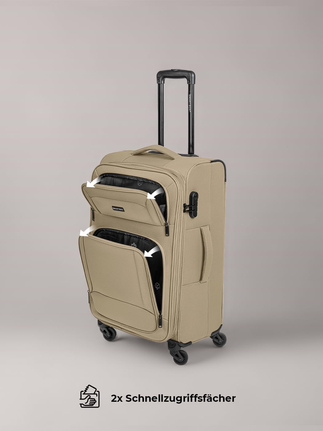 Smartbox Weichgepäck Check-in Koffer für Damen & Herren | Mittelgrosser Trolley 41 x 27 x 67 cm | 4