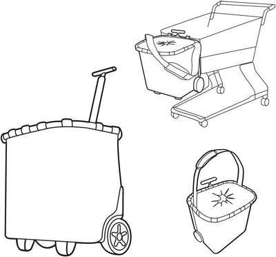 reisenthel carrycruiser Tragbarer Einkaufstrolley mit stabilem Aluminiumrahmen, Schultergurt und her