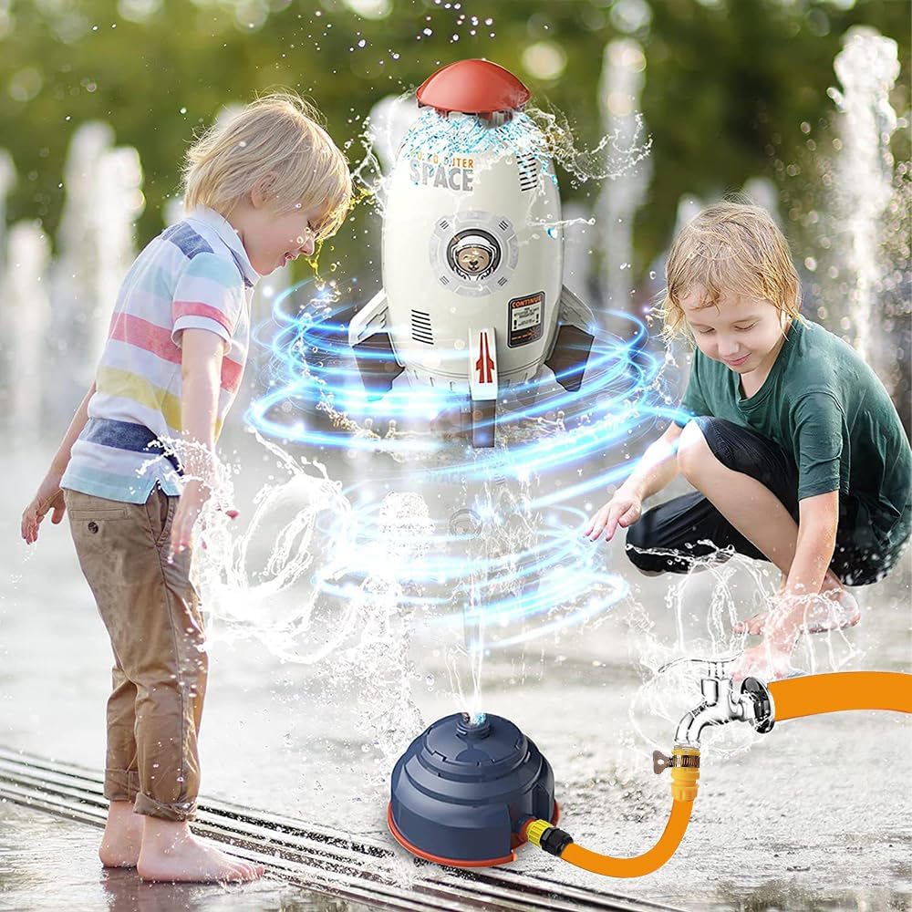 Rocket Wassersprinkler Kinder Outdoor,Water Rocket Sprinkler,Garten Wasserstrahl Rakete,3 Meter Schl