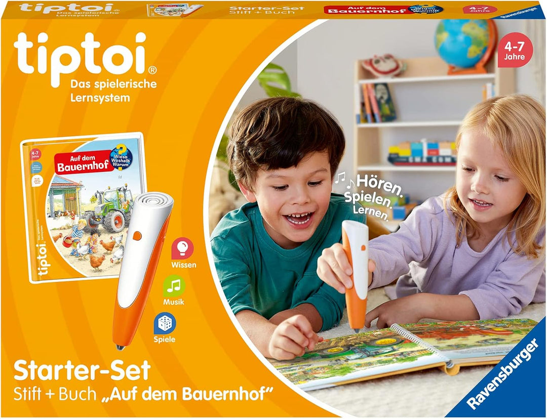 Ravensburger tiptoi Starter-Set 00114 - Stift und Bauernhof-Buch - Lernsystem für Kinder ab 4 Jahren