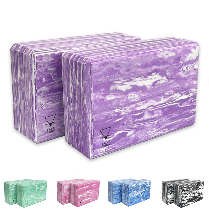 Yoga Block - 1 oder 2 PC-Set - Einzigartiger starker/Fester/Leichter Eva-Schaumblock/Ziegel (Lila x