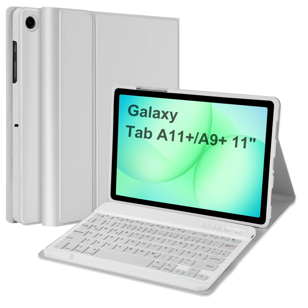 HOTLIFE Tastatur Hülle für Samsung Galaxy Tab А11+/А9+ 11 Zoll 2023/2025, Schutzhülle mit Automatisc
