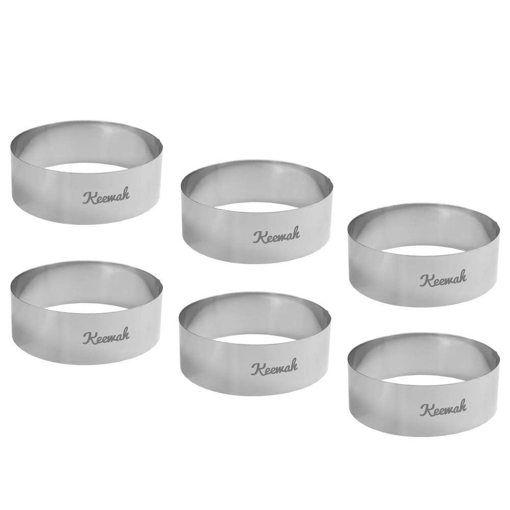 Keewah 11,4 cm grosser Burgerring, 6 Stück, Edelstahl