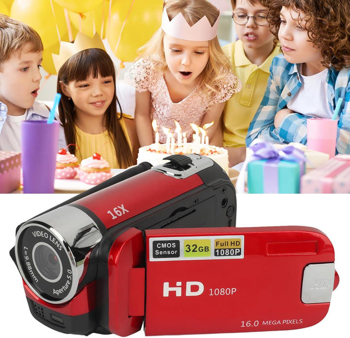 D90 1080P 16MP Digitalkamera 2,4 Zoll Drehbare Bildschirm Kamera 16X Zoom HD Videorekorder mit Beleu