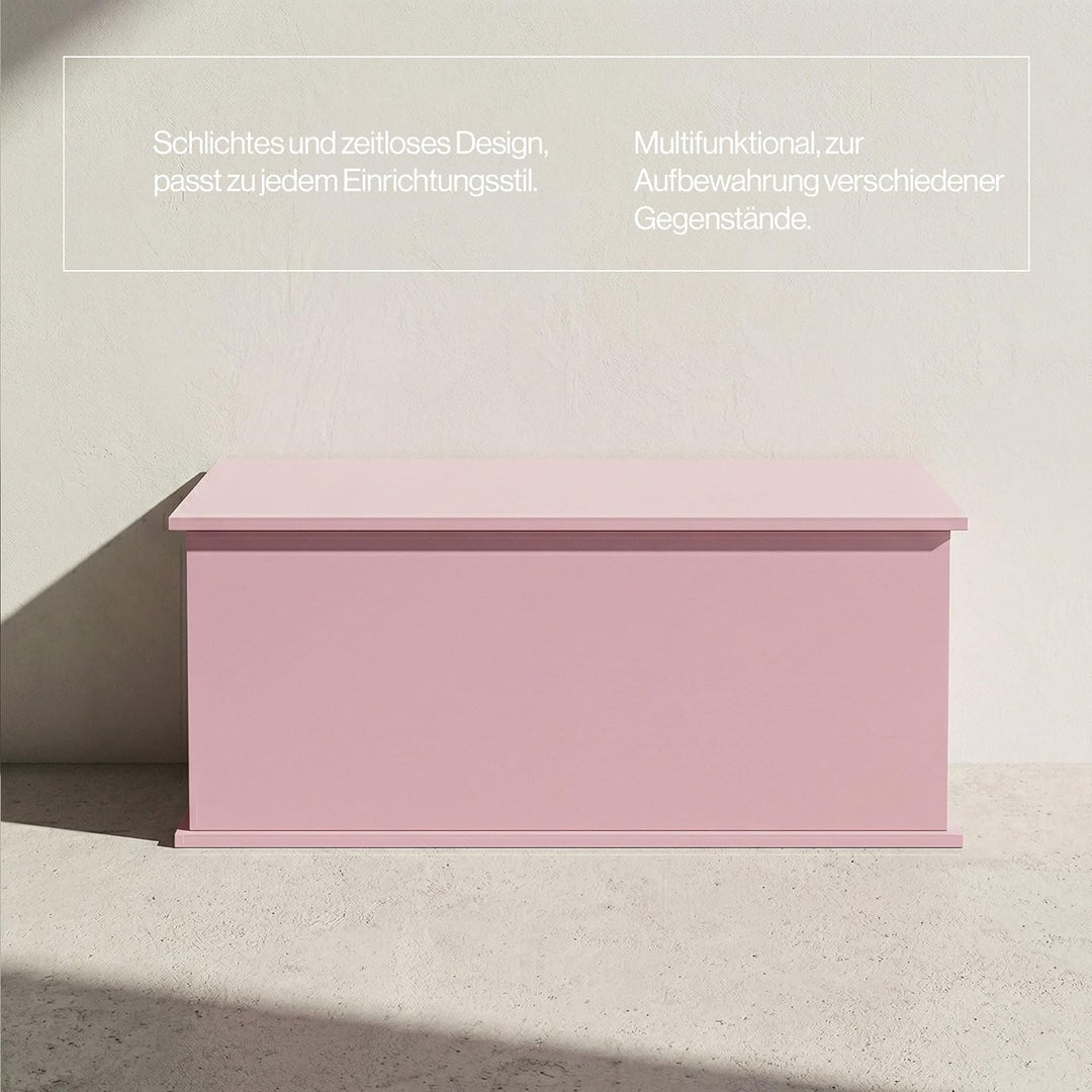 VDD - Aufbewahrungsbox - Spielzeugtruhe - Deckentruhe - 100 cm breit - rosa