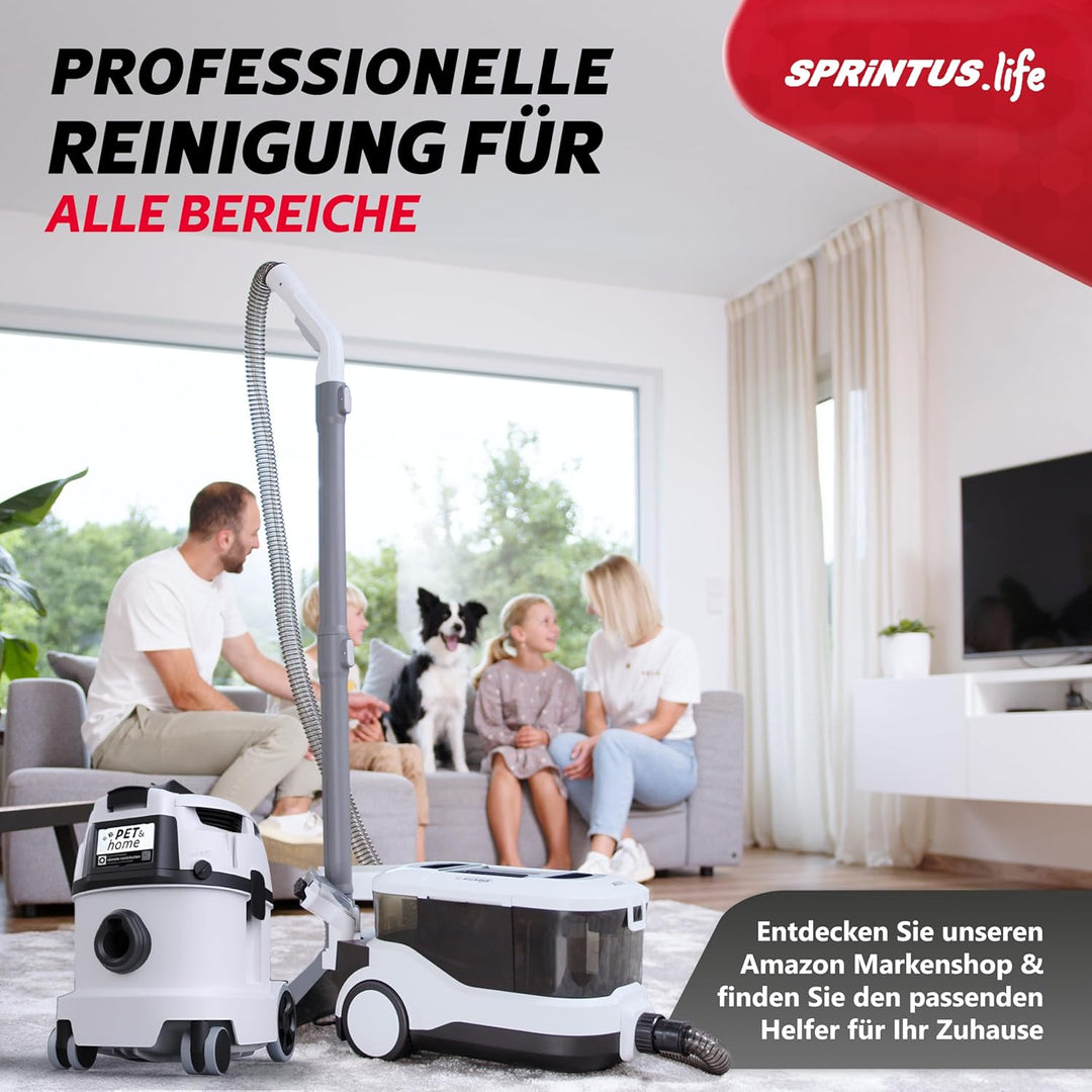 Sprintus® Tierhaar Staubsauger PET&Home I Leiser Staubsauger mit Hepa-Filter-System - Ideal für Alle