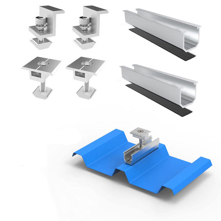 Solarmodul Alu Halterung Profil 200MM Schiene Mittelklemme Endklemme 30MM Befestigungs-Set für 8 x S