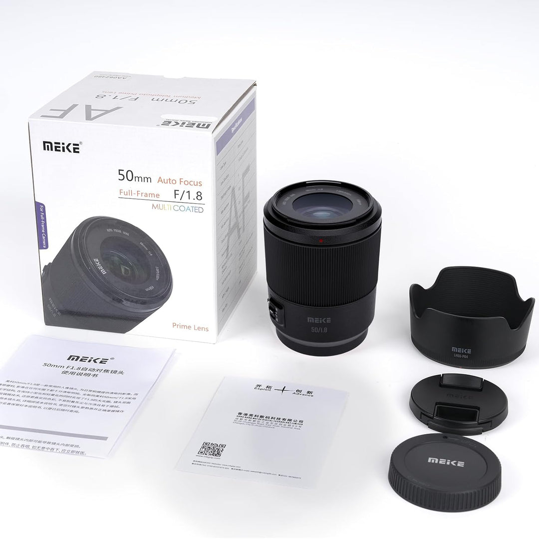 Meike 50 mm F1.8 Autofokus STM Schrittmotor Vollformat-Porträt-Objektiv kompatibel mit Sony E-Mount-