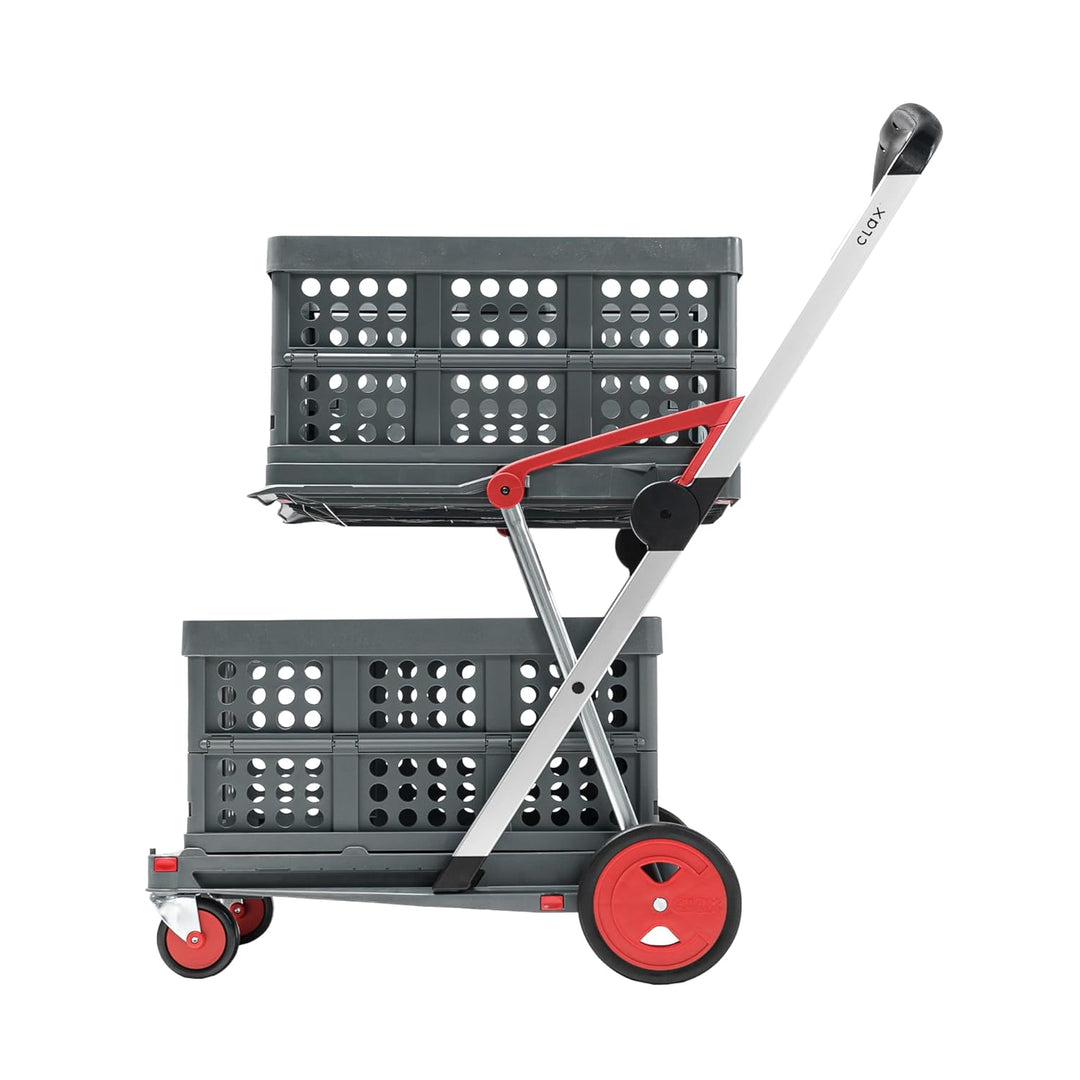 CLAX® Transport-Klappmobil | Klappwagen | Transportwagen | Shoppingtrolley | inklusive 2 Faltboxen |