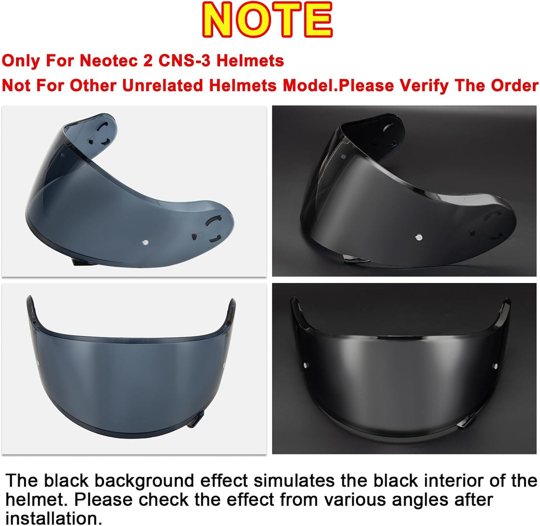 PSLER Helm Visier für Neotec 2 - Verspiegelt Helmvisier für Shoei Neotec 2 CNS-3 Getöntes Visier Mot