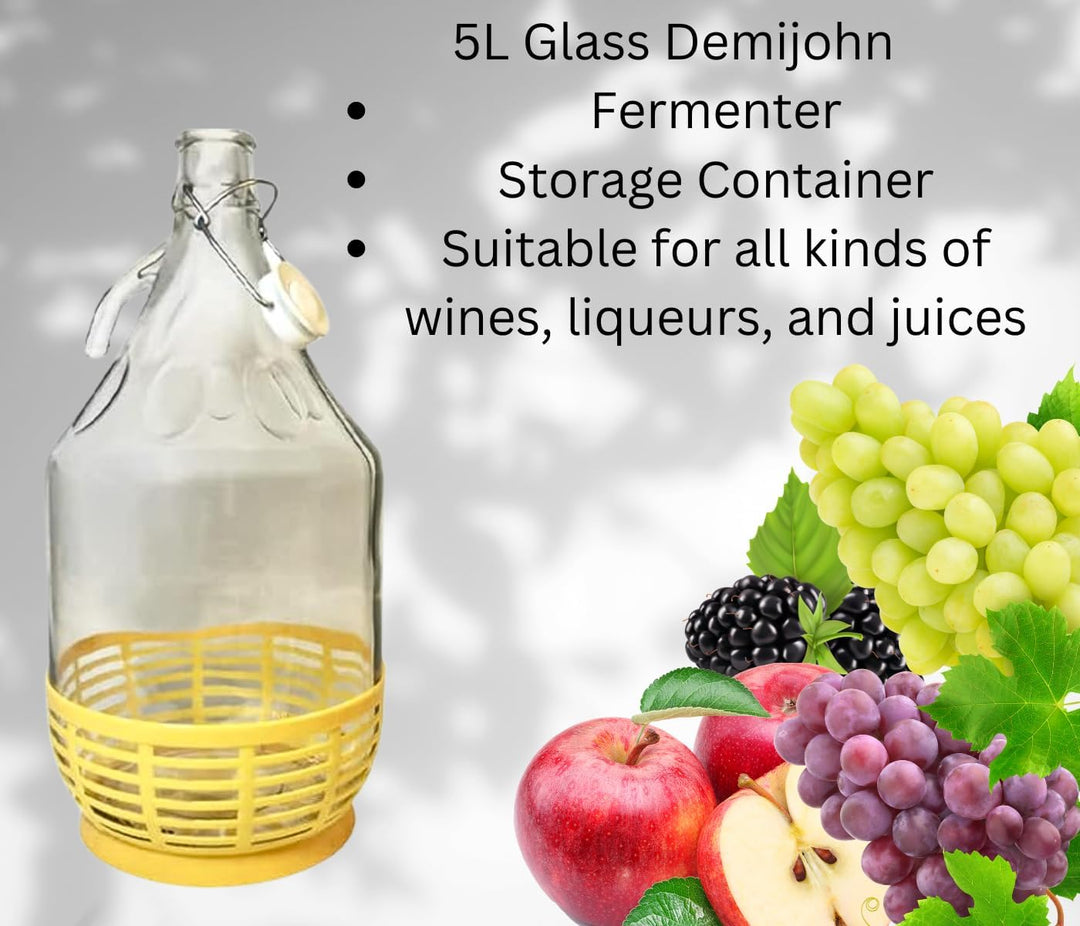 2 x 5 l Demijohns – Luftschleusen, Stöpsel für Apfelwein, Ballon, Weinherstellung, Aufbewahrung