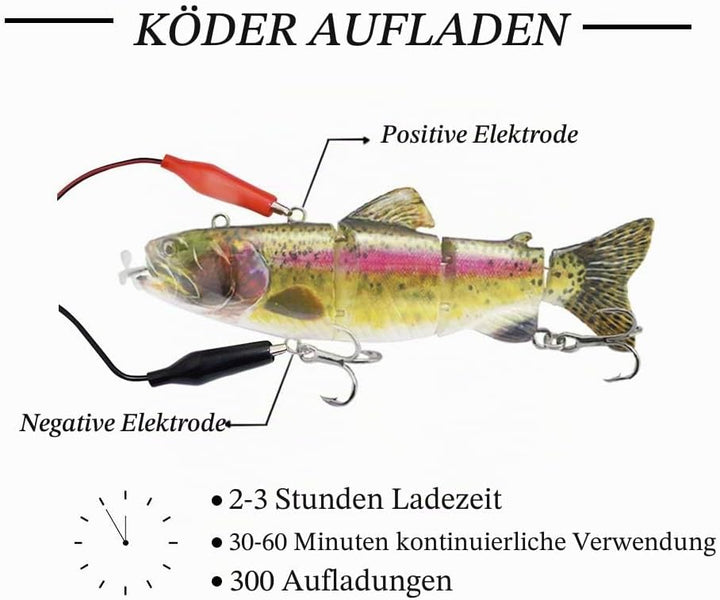 ods lure Robotic Schwimmköder USB wiederaufladbar Fischköder mit LED Licht Elektrischer Angelköder m