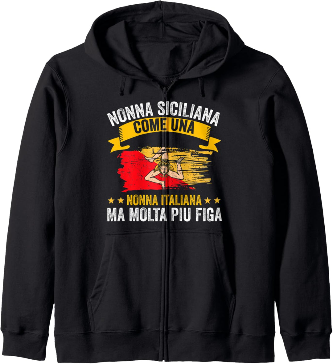 Sizilianische Oma Nonna Grossmutter Sizilien Sizilianerin Kapuzenjacke