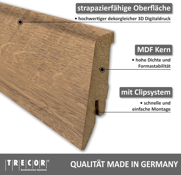 Sockelleiste KronoOriginal Cottage Höhe: 58 mm - Tiefe: 19 mm - Länge: 260 cm - Material: MDF mit De