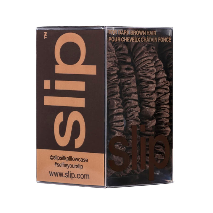 Slip Silk 100% Maulbeerseide Haargummi Set - Schonende Scrunchies gegen Haarbruch, 6 Zopfgummis in v
